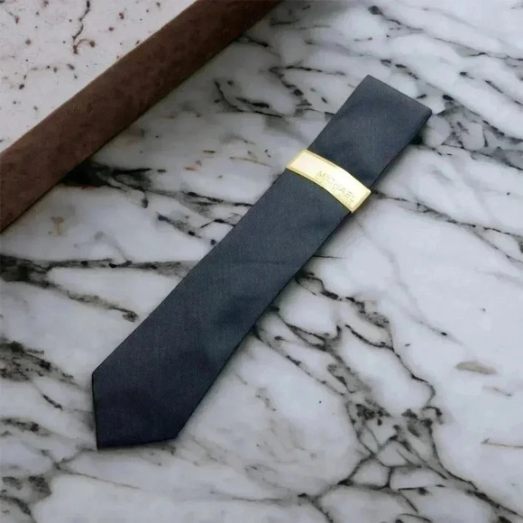 MICHAEL MK Michael Kors Gray Silk Blend Woven Tie - Picture 2 of 8